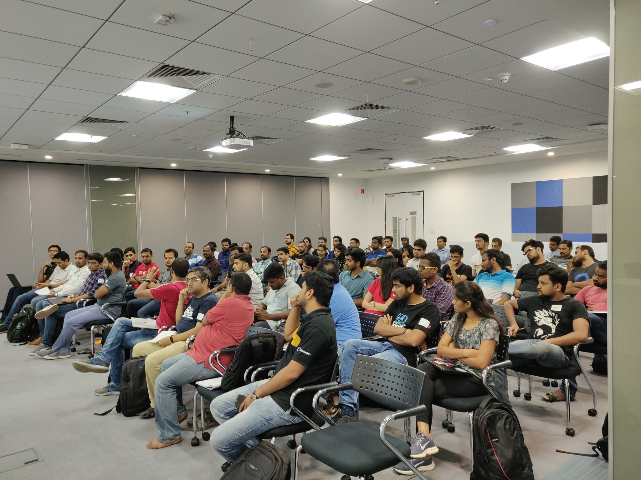 Kubernetes India Meetup audience, wider view